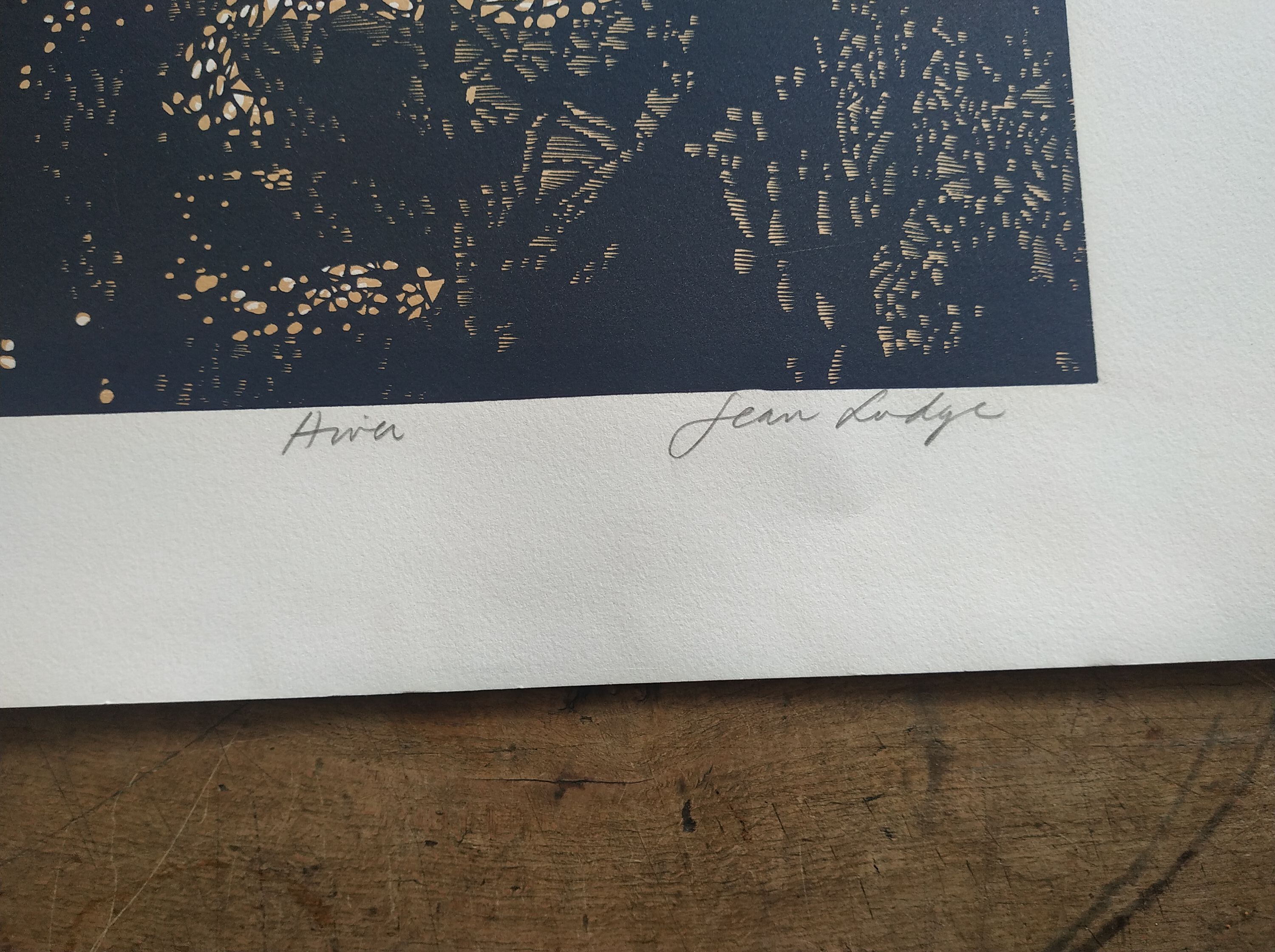 Original woodcut 97/200 | Jean Lodge | Winter | Christ | Jesus