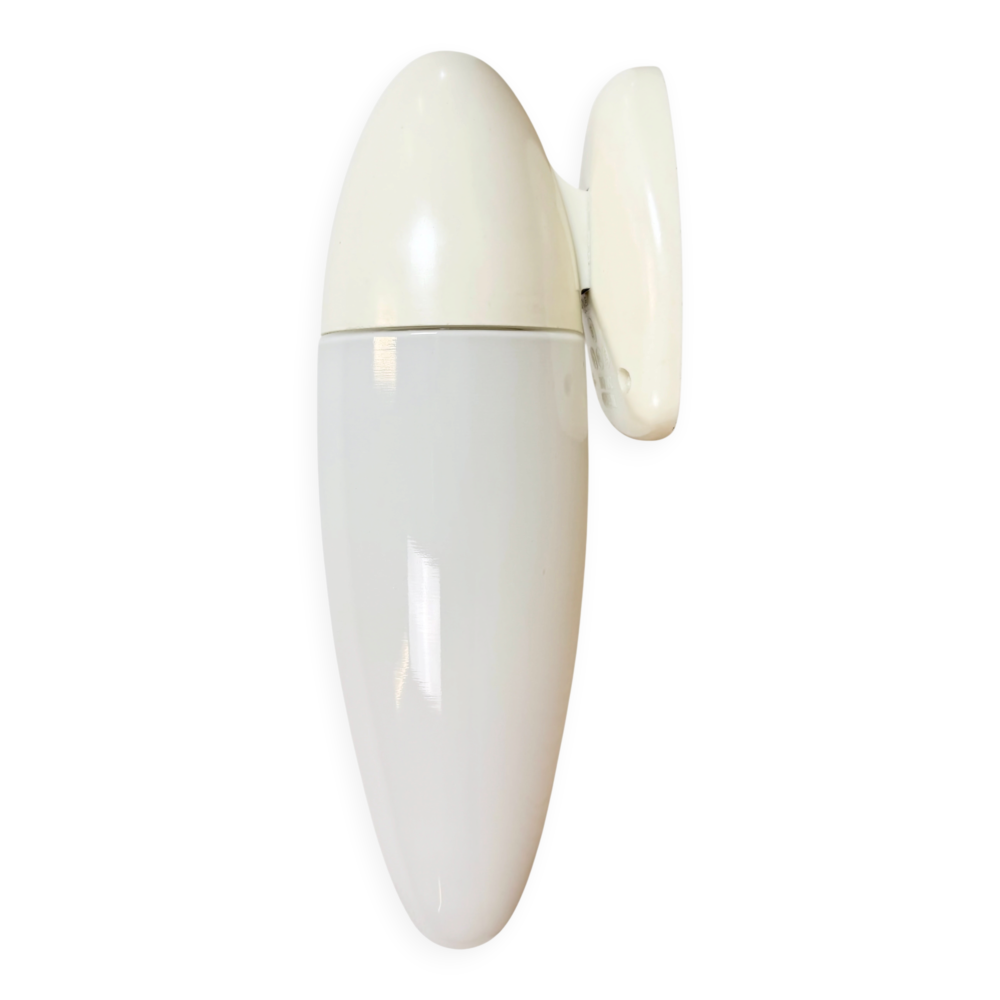 Industrial White Bakelite Wall Light with Milk Glass, 1950s