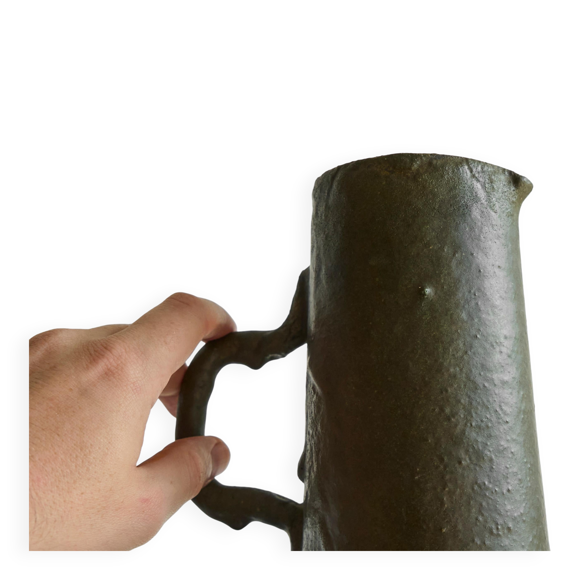 Italian jug in studio pottery from the mid-century, 1960s.