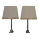 Paire de lampes en chrome et métal brossé