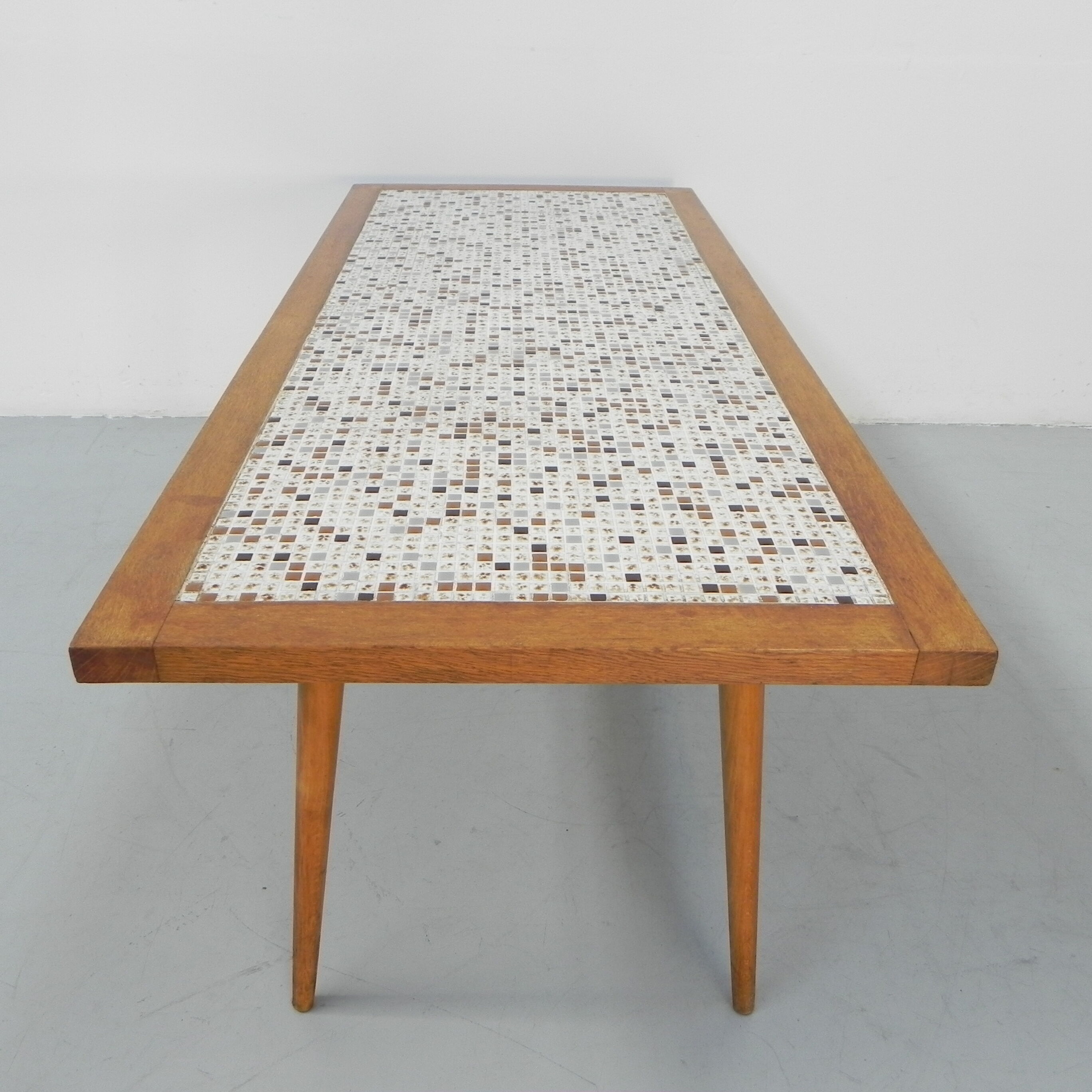 Vintage coffee table with mini tiles, tile table