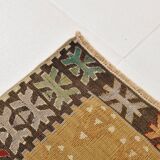 3x5 Red & Mustard Tribal Handmade Vintage Kilim Rug, 95x143Cm