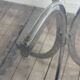 Vintage 1970s round metal and smoked glass table
