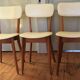 Lot de 3 chaises bois et vinyle