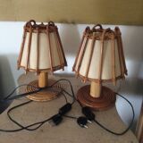 Louis Sognot rattan bedside lamp
