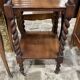 Antique Twisted Walnut Shelf on Wheels, 1890s