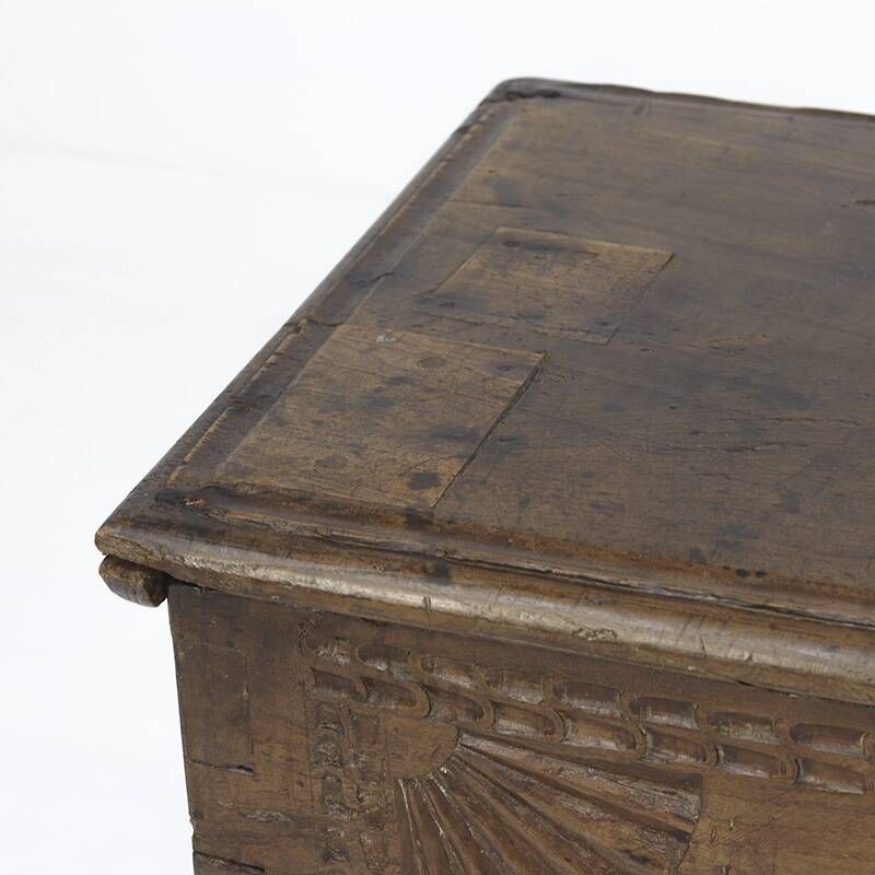 Large 18th Century Rustic Antique Farmhouse Folk Art Blanket Chest