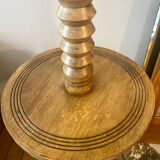 Lampadaire vintage Art déco en bois tourné