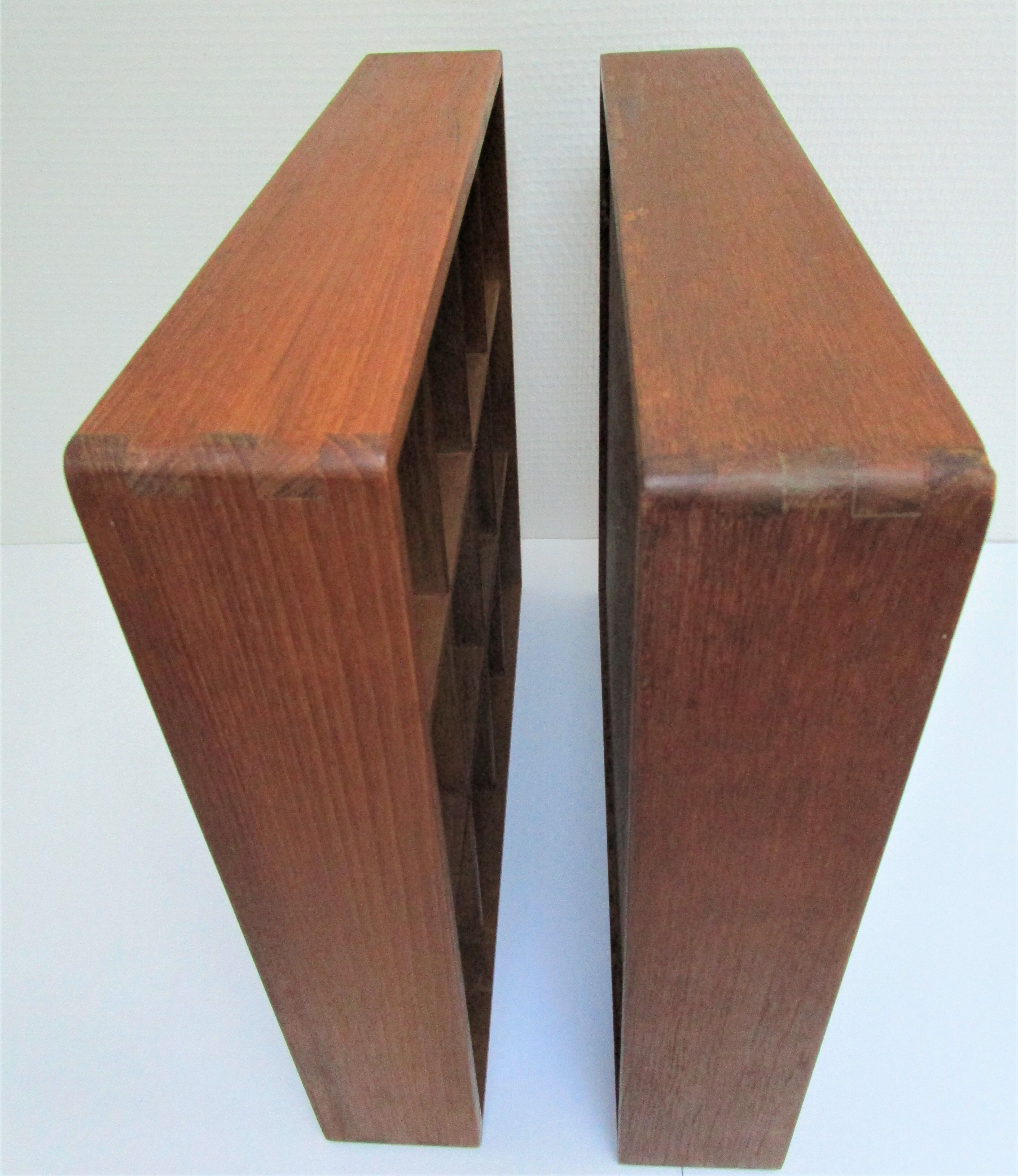 Two wall shelves with solid wood compartments design 80s