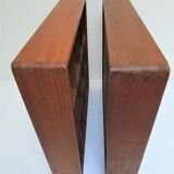 Two wall shelves with solid wood compartments design 80s