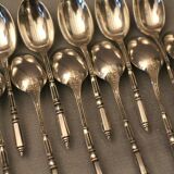 Suite of 12 small spoons with Russian silver metal ERCUIS Regency style