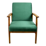 Green Velvet Lounge Chair, 1970s