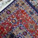 1940s handmade wool medallion rug, ivory and navy, 212 × 312 cm