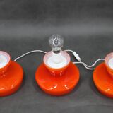 1970s Set of Three Stepan Tabery Opaline Glass Table Lamps, Czechoslovakia