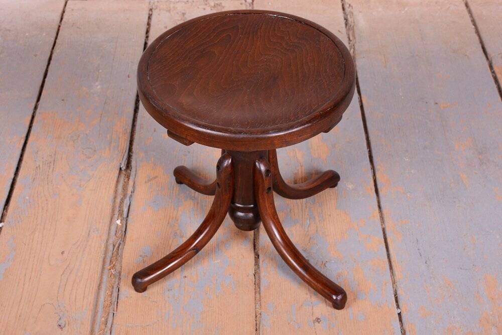 Art Deco Piano Swivel Stool in Beech from Thonet, Czech, 1930s