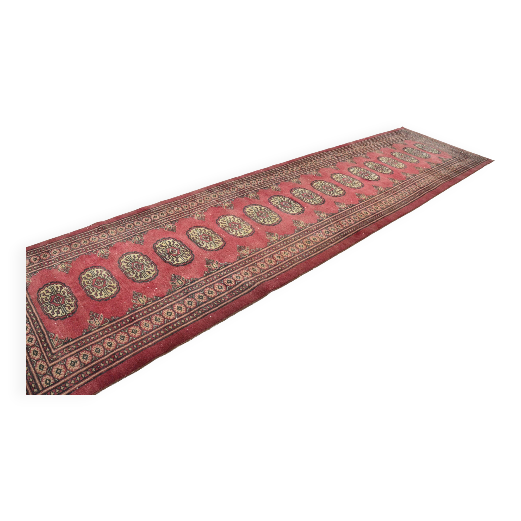 Tapis de couloir turc en laine rouge