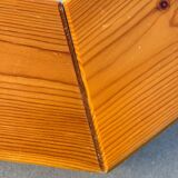 Octagonal pine mirror Scandinavian design from the 80s