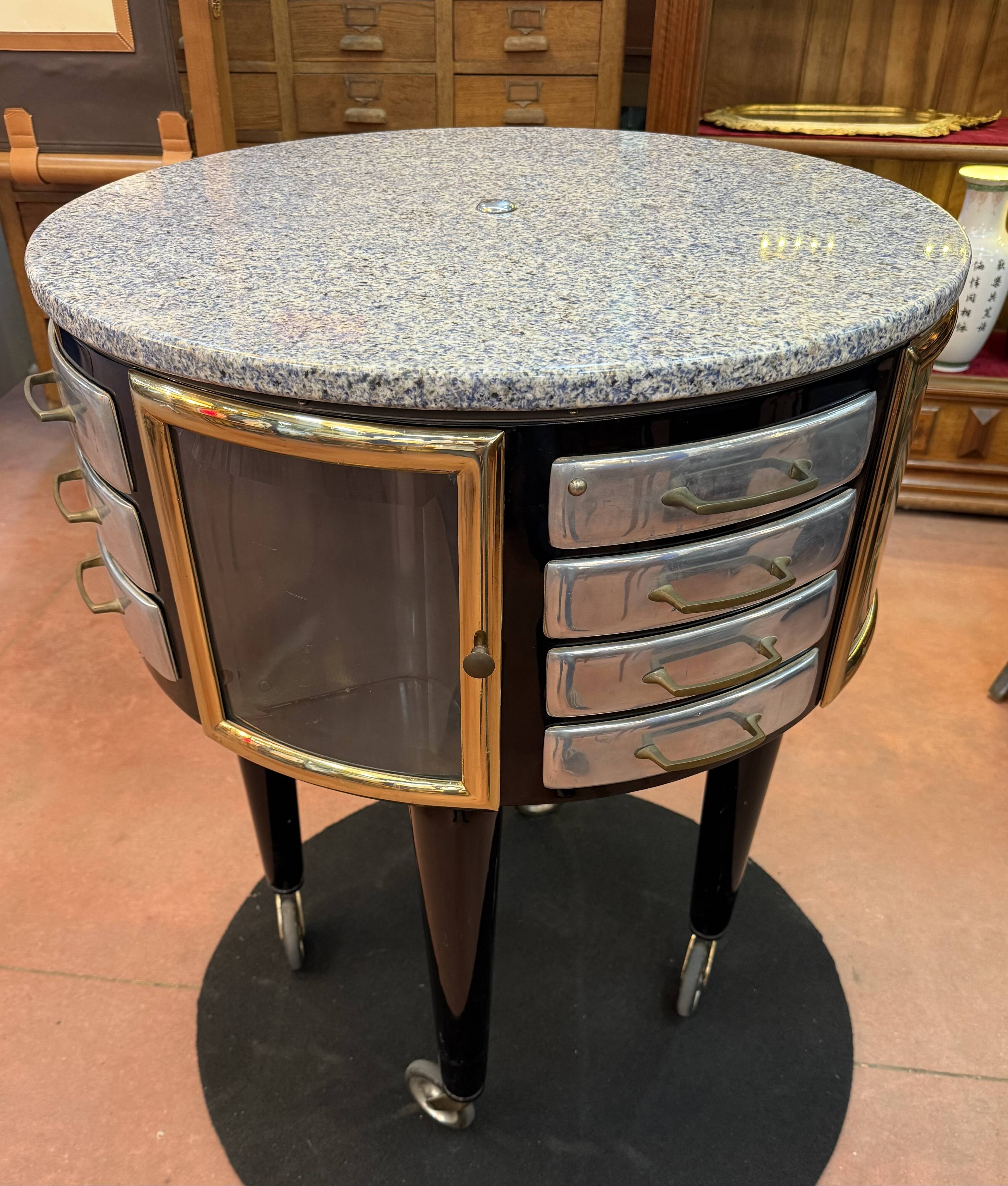 Gyrator dentist's cabinet