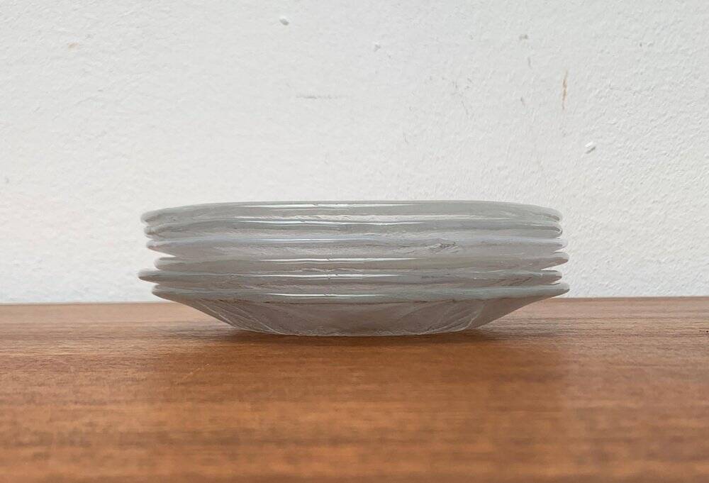 Vintage floral glass plates from Sweden by Ann Wärff for Kosta Boda, set of 11.