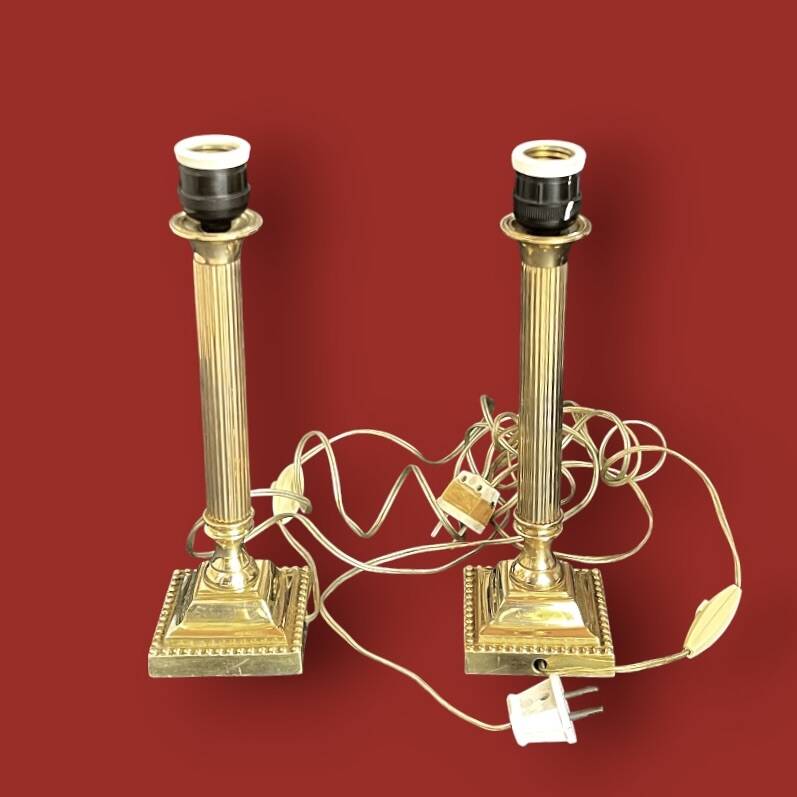 Pair of vintage solid brass lamp bases – Empire style
