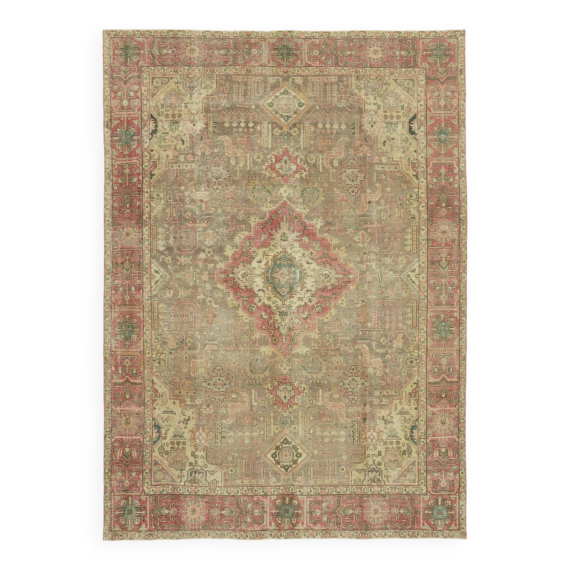 1970s 245 cm x 340 cm beige wool carpet