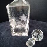 Crystal whiskey decanter Vine leaf decoration