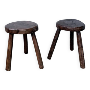 paire de tabourets tripode