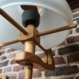 Vintage pendant lamp with opaline "your home" by Guillerme & Chambron