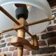 Vintage pendant lamp with opaline "your home" by Guillerme & Chambron