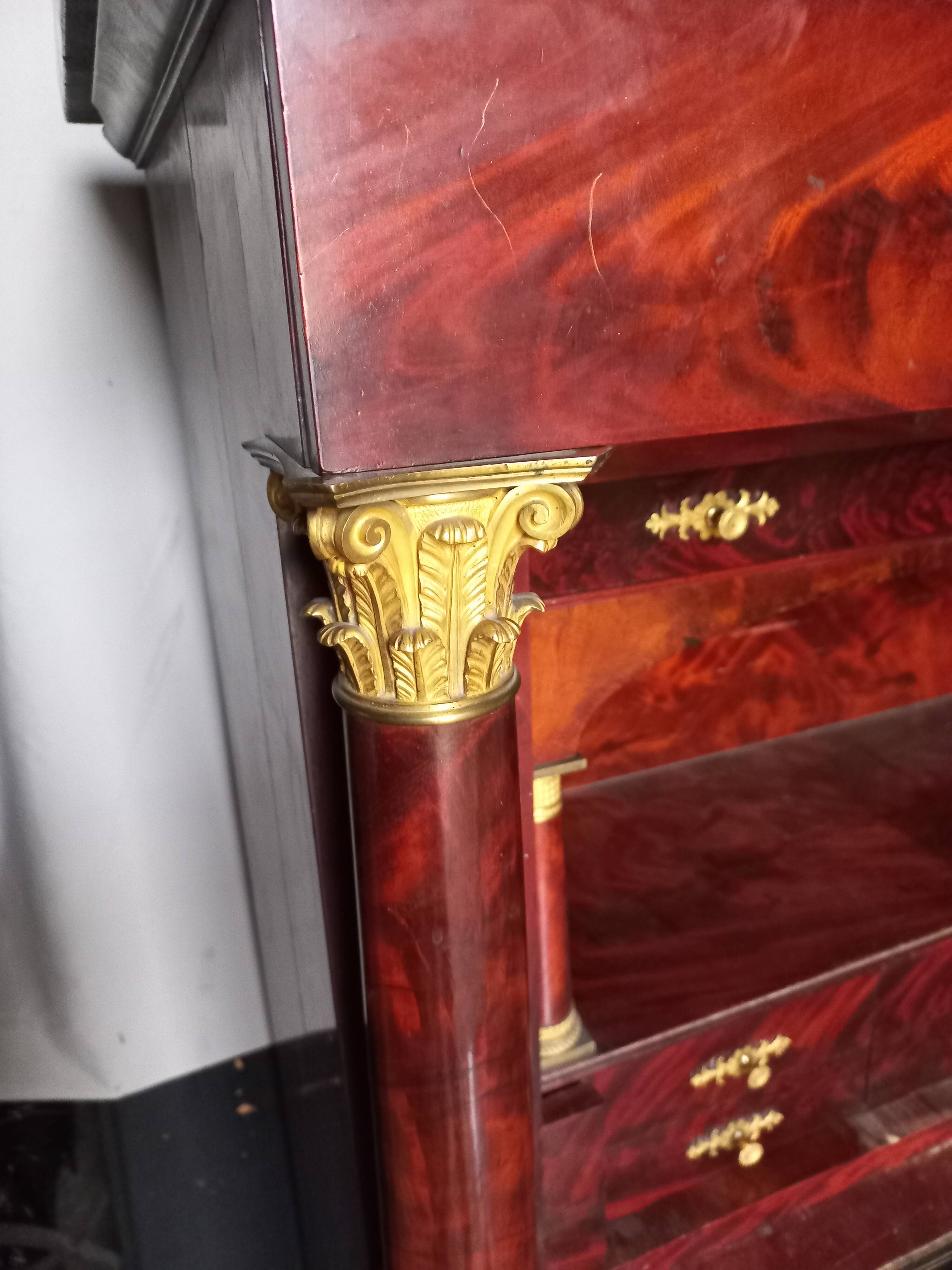 Empire Period Corinthian Bronze Secretary