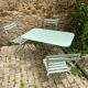 Almond green metal garden furniture
