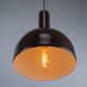 Ensemble de 2 lampes suspendues en métal marron de style moderne du milieu du siècle