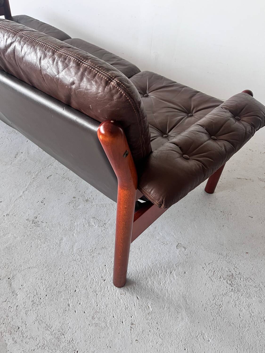 Three Seater Leather Sofa, 1970’s Sweden