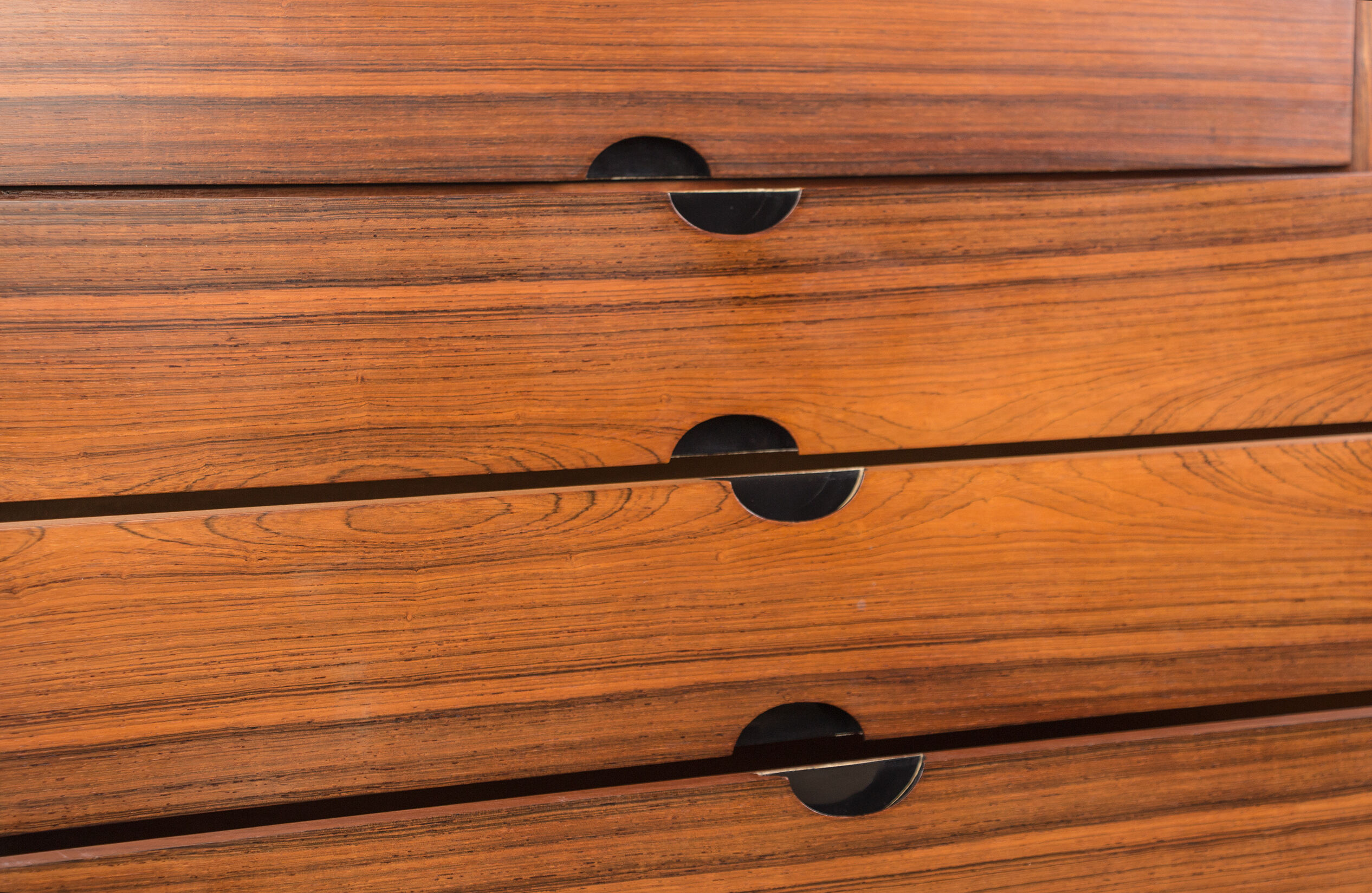 Rosewood chest of drawers design Paul Geoffroy edited by Roche Bobois