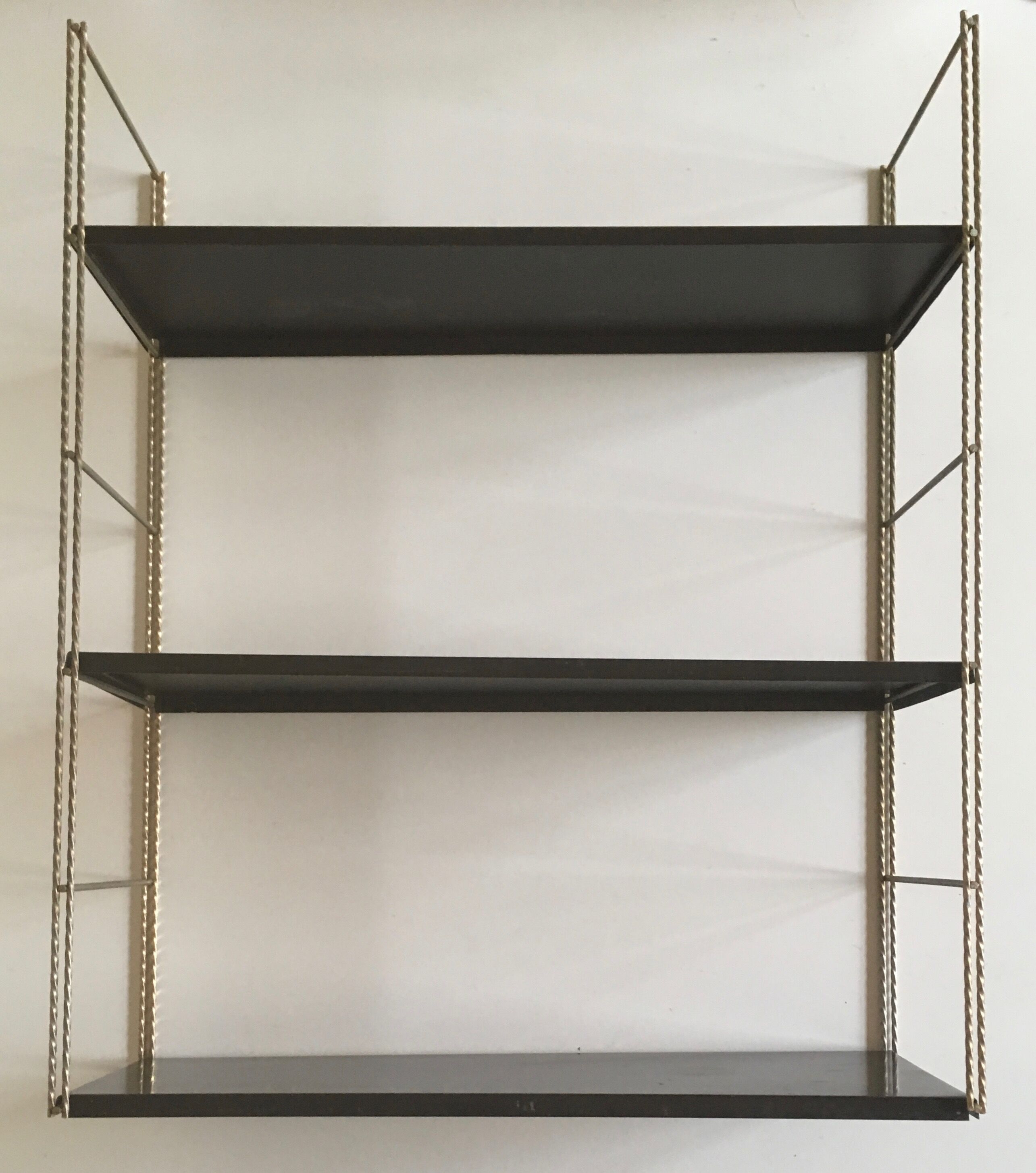 Black brown metal String Shelf
