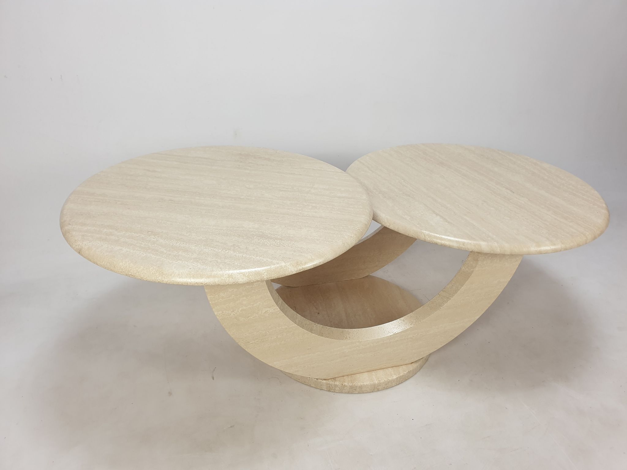 Italian travertine coffee table, 1980s