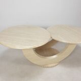 Italian travertine coffee table, 1980s