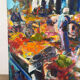 Le marché à Chypre, huile à couteau,  signé Alex Khattab