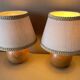 Set of 2 solid wood bedside lamps