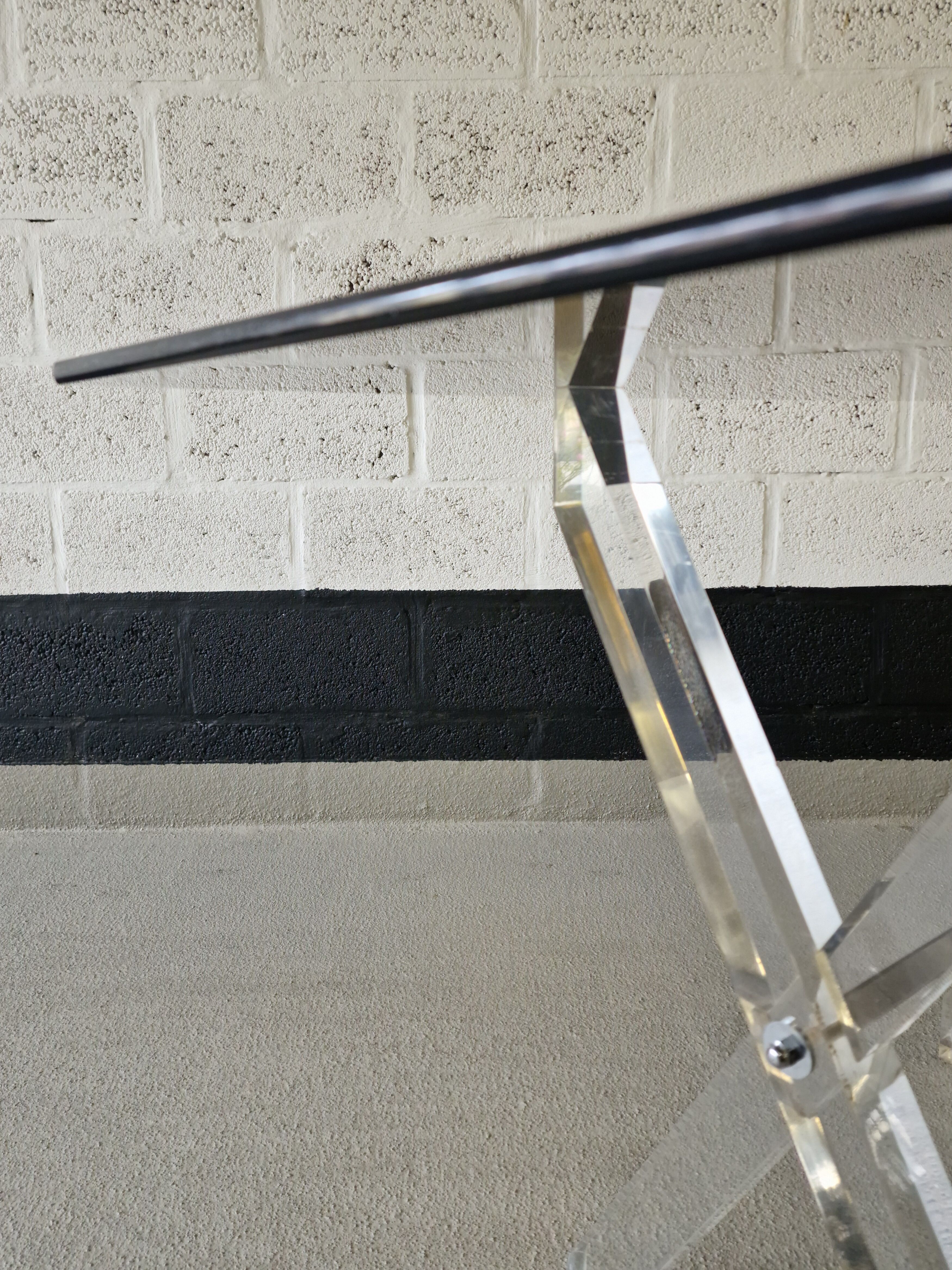 Desk in feet x plexiglass & smoked glass, 1970s