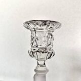 Paire d'anciens bougeoirs enverre Marie et Jésus