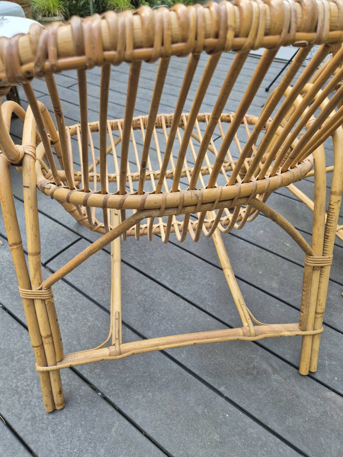 Rattan armchairs