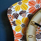 Vintage clock silent wall pendulum "Flowers"