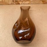Antique Vintage Transparent Brown Blown Glass Vase