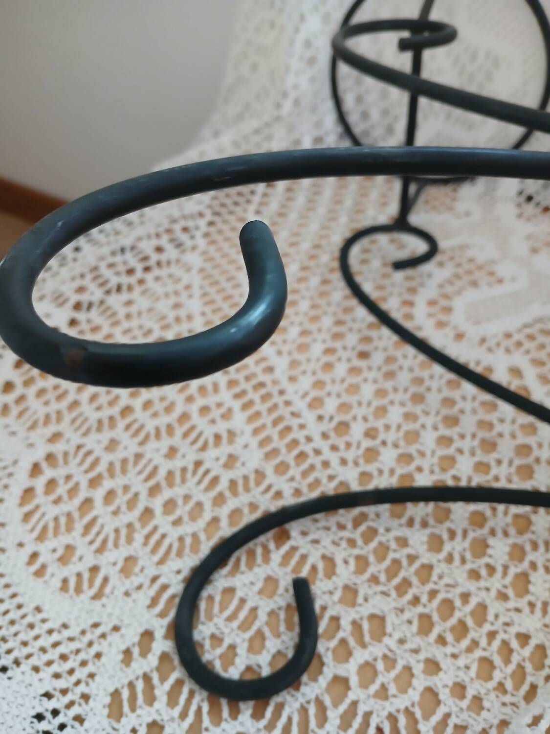 Antique wrought iron plant stand