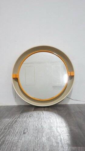 Space Age Plastic Mirror in the style of Specchio Allibert, 1970s