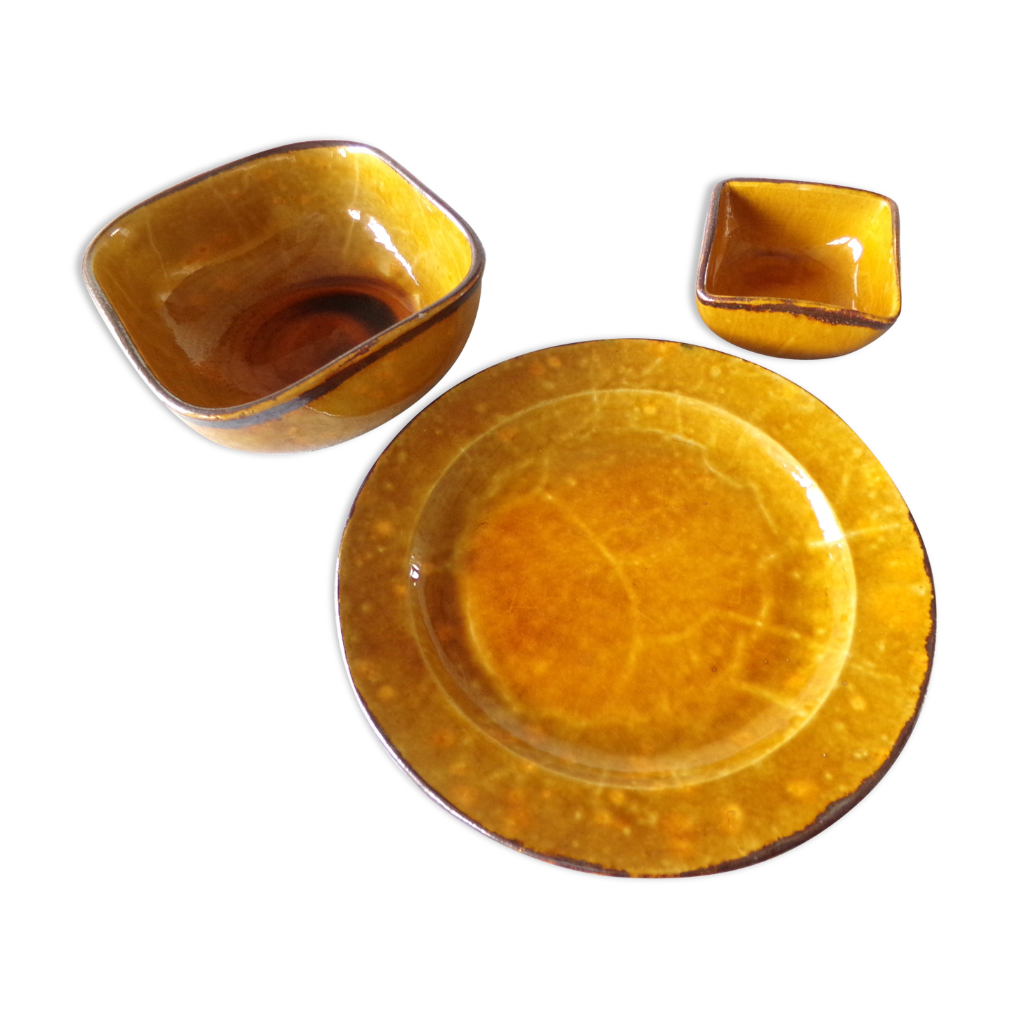 Set of 2 bowls and 1 large dish Aegitna Vallauris