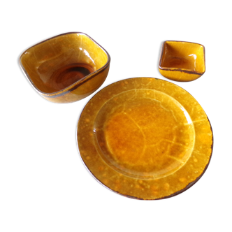 Set of 2 bowls and 1 large dish Aegitna Vallauris