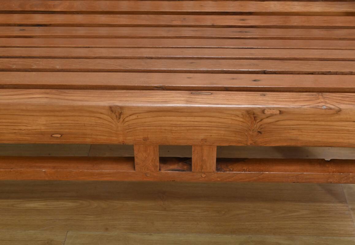 Antique colonial teak veranda bench – mid-20th century
