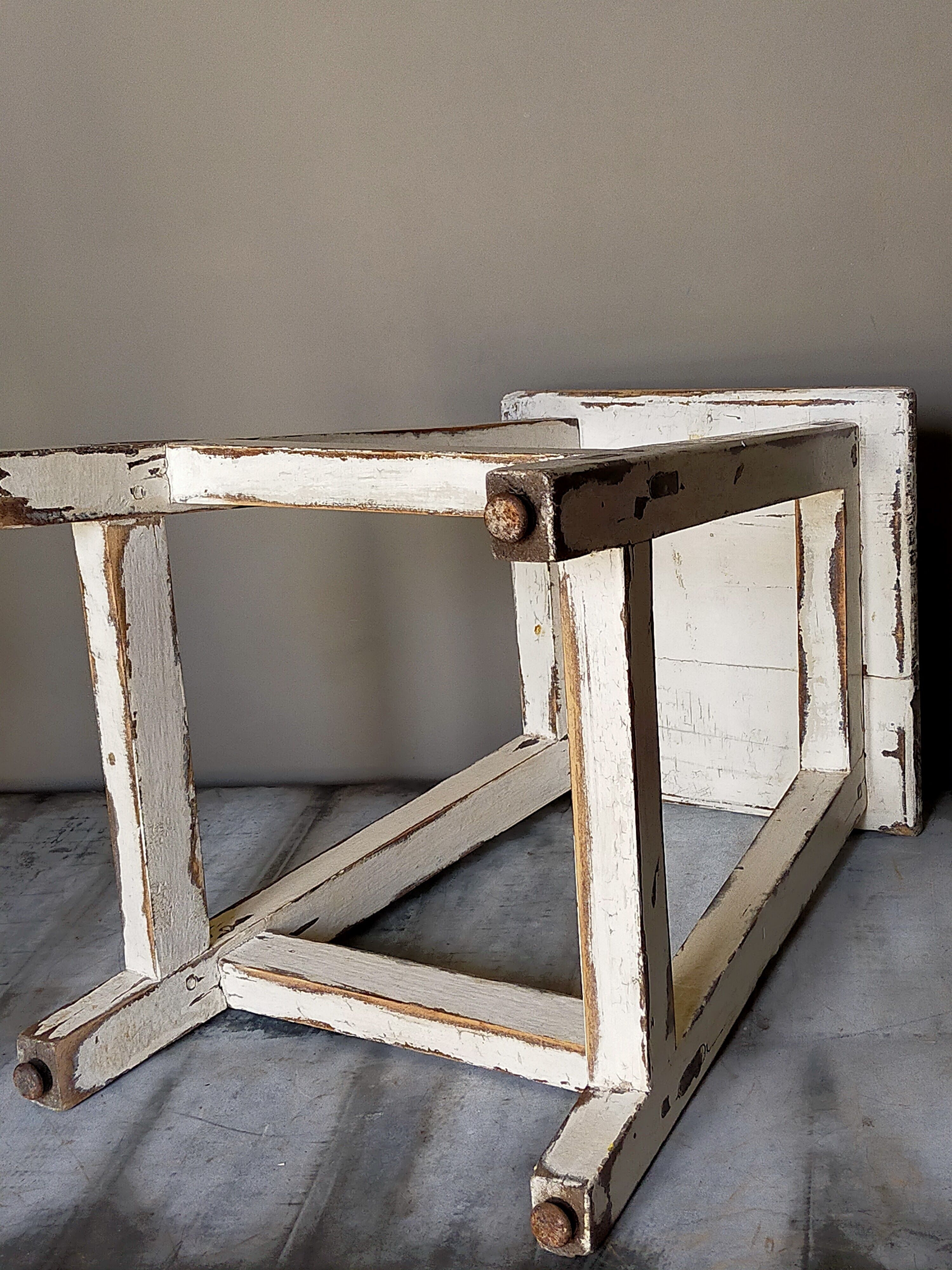 Old patinated workshop stool